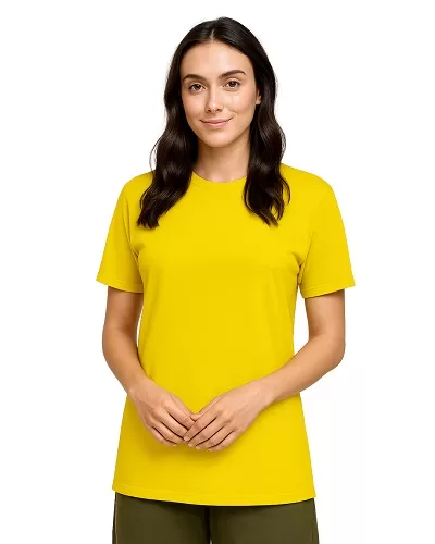 Camiseta de Algodão Feminina Amarelo ouro