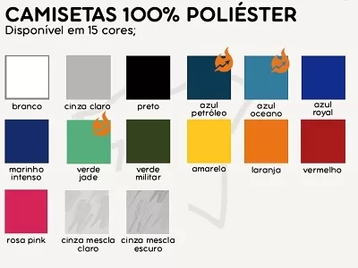 Camiseta Lisa de Poliéster Masculina Azul Oceano - Imagem 4