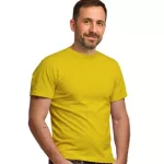 Camiseta Lisa de Algodão Amarelo Ouro