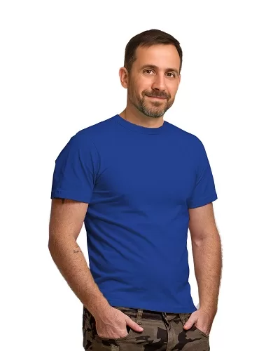Camiseta de Algodão Feminina Azul Royal - Imagem 2