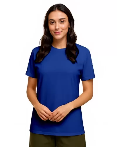 Camiseta de Algodão Feminina Azul Royal