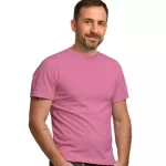 Camiseta Lisa de Algodão Rosa Chiclete