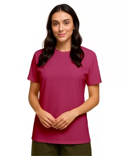 Camiseta de Algodão Feminina Rosa Pink
