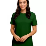 Camiseta de Algodão Feminina Verde Bandeira