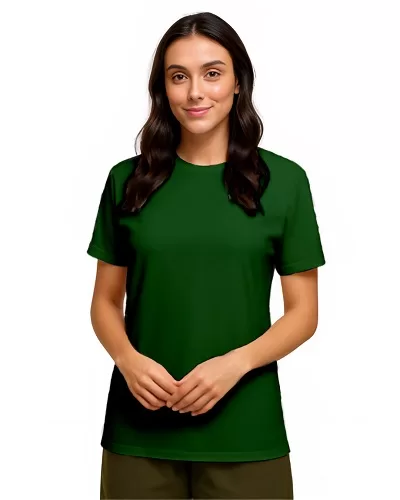 Camiseta de Algodão Feminina Verde Bandeira