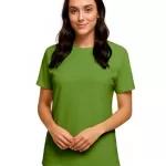 Camiseta de Algodão Feminina Verde Capim