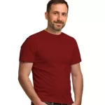 Camiseta de Algodão Masculina Vermelha