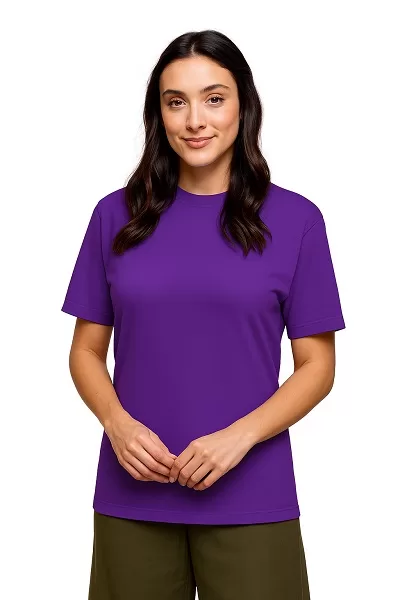 Camiseta de Algodão Feminina Roxa