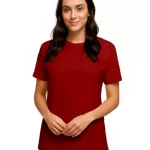 Camiseta de Algodão Feminina Vermelha