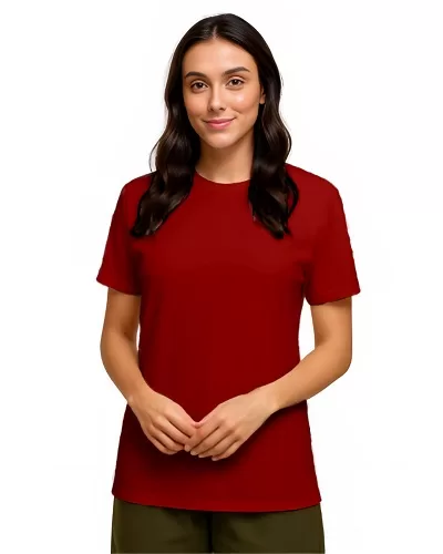 Camiseta de Algodão Feminina Vermelha