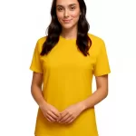 Camiseta de Poliéster Feminina Amarelo Ouro