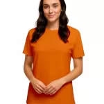 Camiseta Lisa de Poliéster Laranja