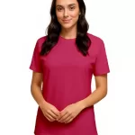 Camiseta Lisa de Poliéster Rosa Pink