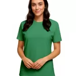 Camiseta Lisa de Poliéster Verde Jade