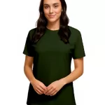 Camiseta Lisa de Poliéster Verde Militar