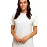 Camiseta de Poliéster Feminina Branca