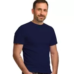Camiseta Lisa de Poliviscose Azul Marinho