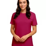 Camiseta Lisa de Poliviscose Rosa Pink