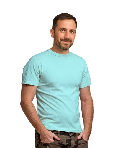 Camiseta de Algodão Feminina Azul Bebê - Imagem 2