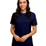 Camiseta Lisa de Poliviscose Azul Marinho