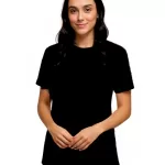 Camiseta Lisa de Algodão Preta