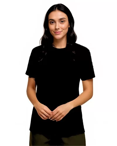 Camiseta Lisa de Algodão Preta - Imagem 2